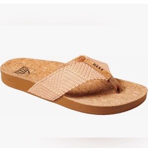 Reef Woven Pink and Tan Flip Flops